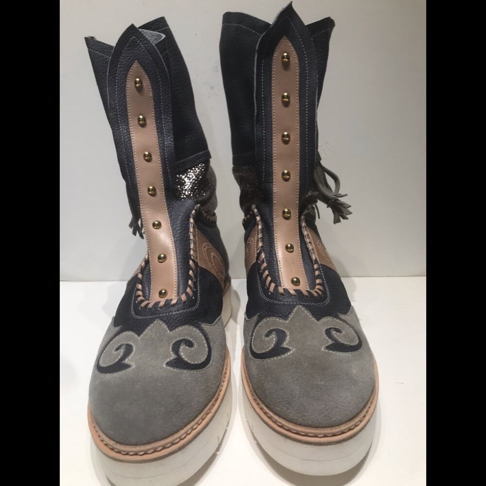 St Germain 1 inch sole in 2 tone grey unlined